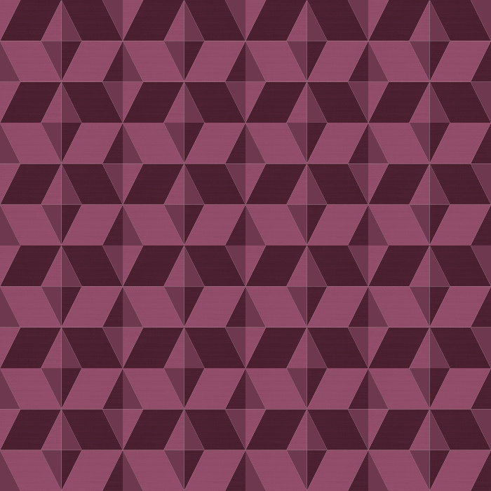 Add bold dimension to your room with Earthy Geometric wallpaper, showcasing a striking mid-century-inspired geometric pattern in deep charcoal, warm brown, and muted blue tones.