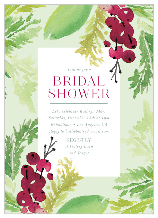 Our Berry Holly Bridal Shower Invitations gather your favorite people to celebrate before your big day.