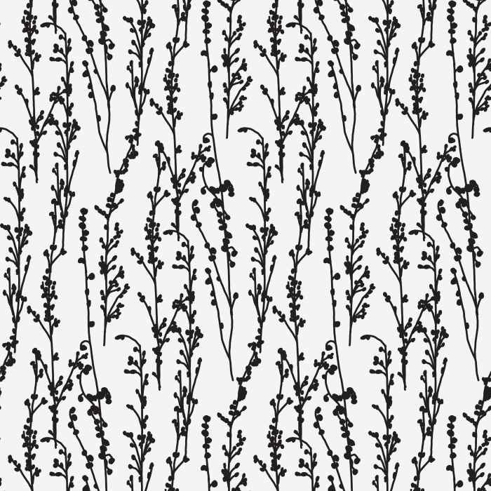 Bring the beauty of the outdoors in with Natural Sprigs wallpaper, featuring elegant hand-drawn botanical sprigs in black on a deep, forest green background.

