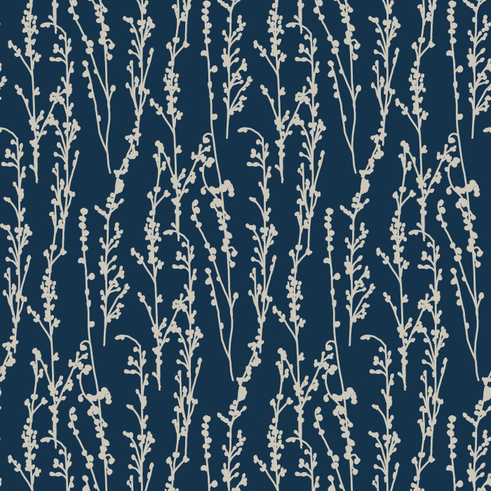 Bring the beauty of the outdoors in with Natural Sprigs wallpaper, featuring elegant hand-drawn botanical sprigs in black on a deep, forest green background.

