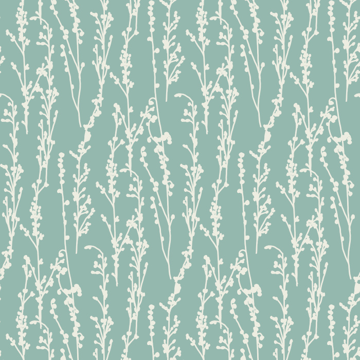 Bring the beauty of the outdoors in with Natural Sprigs wallpaper, featuring elegant hand-drawn botanical sprigs in black on a deep, forest green background.


