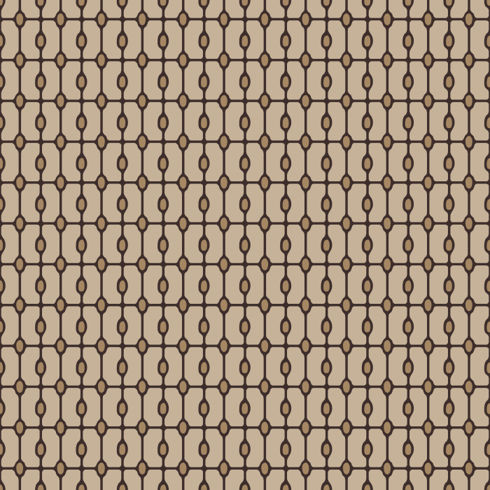 Add a touch of timeless sophistication to your interiors with Gridded Deco wallpaper, featuring a classic art deco-inspired geometric grid in muted gold on a rich navy blue background.