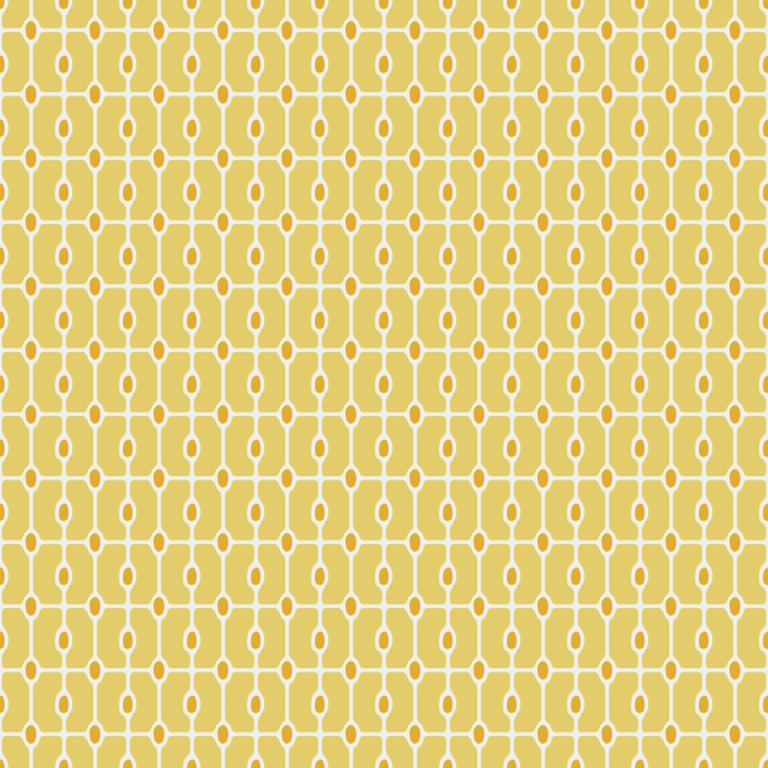 Add a touch of timeless sophistication to your interiors with Gridded Deco wallpaper, featuring a classic art deco-inspired geometric grid in muted gold on a rich navy blue background.