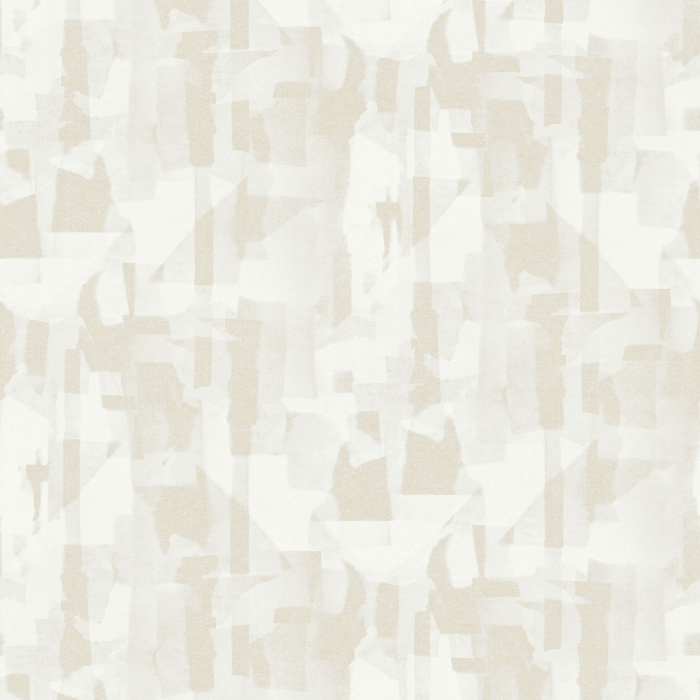 Introduce modern artistry to your home with Texture Collage wallpaper, featuring an abstract watercolor collage of overlapping geometric shapes in taupe, beige, and soft gray.