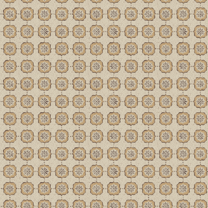 Starlet Lace wallpaper features a delicate geometric medallion pattern with soft, lace-inspired motifs in light green and cream tones, adding vintage-modern charm.