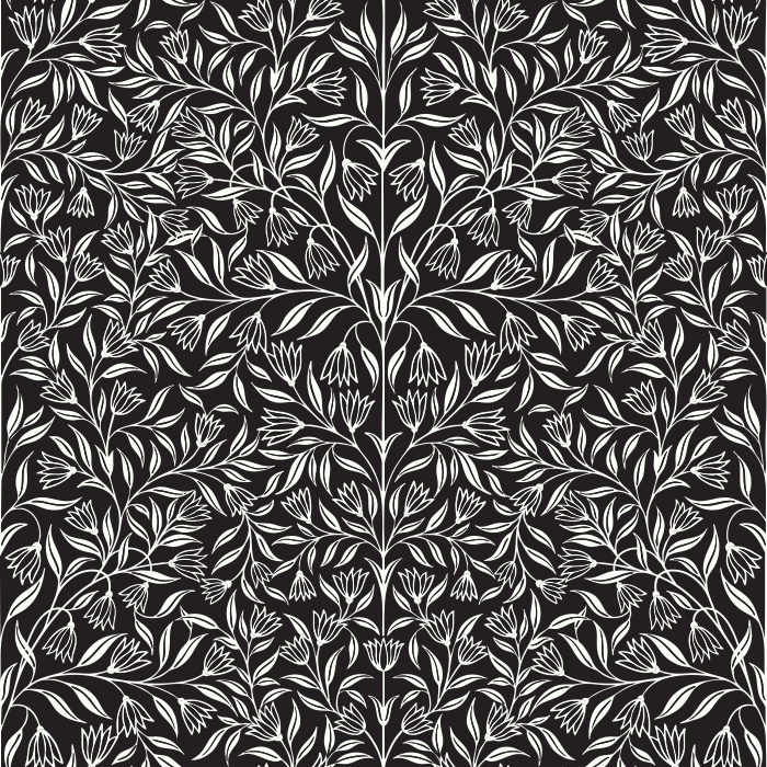 Garden Charm wallpaper brings a fresh, botanical touch with a lively pattern of hand-drawn pink florals and olive green leaves on a soft cream background.