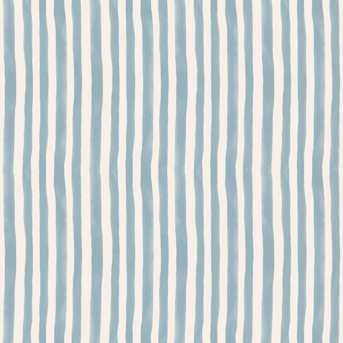 Handpainted Stripes wallpaper features playful, irregular vertical stripes in a warm blush pink and cream palette, adding a whimsical, artistic touch to any space.