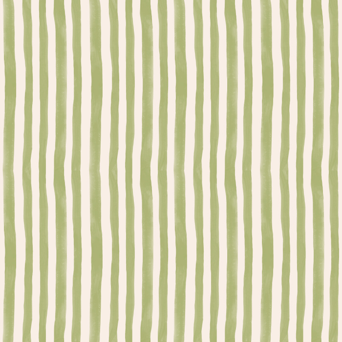 Handpainted Stripes wallpaper features playful, irregular vertical stripes in a warm blush pink and cream palette, adding a whimsical, artistic touch to any space.