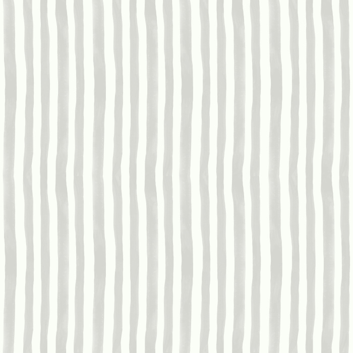 Handpainted Stripes wallpaper features playful, irregular vertical stripes in a warm blush pink and cream palette, adding a whimsical, artistic touch to any space.