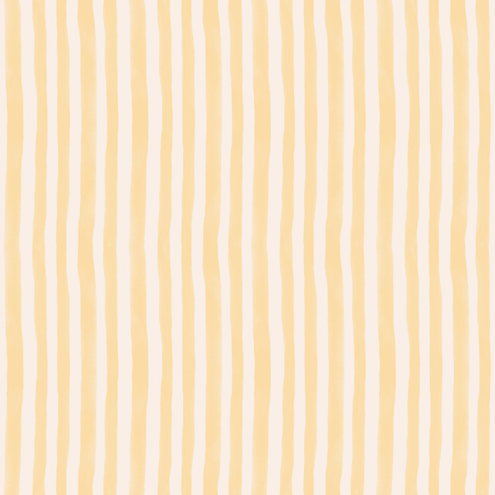 Handpainted Stripes wallpaper features playful, irregular vertical stripes in a warm blush pink and cream palette, adding a whimsical, artistic touch to any space.