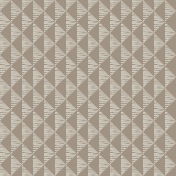 Earthy Shapes wallpaper features a modern geometric diamond pattern in taupe and warm beige tones, creating a sophisticated and versatile backdrop for any space.