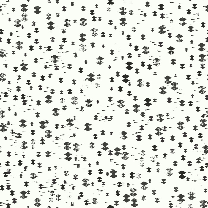 Dotty Diamonds wallpaper features playful blue and yellow dotted diamond motifs scattered across a soft white background, bringing cheerful, modern style to any nursery.