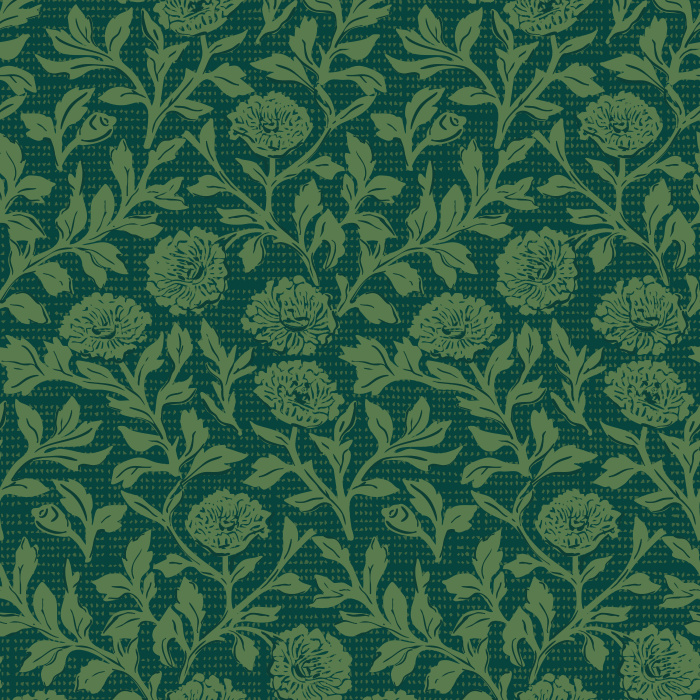 Woodcut Floral wallpaper features a detailed, vintage-inspired floral pattern in soft mauve and cream, evoking the charm of hand-carved woodblock prints.