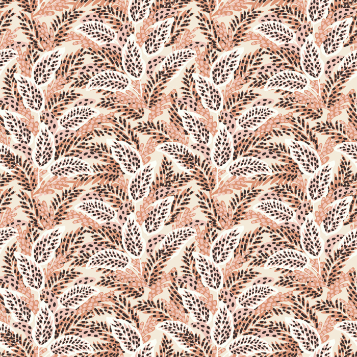 Camouflage Leaves wallpaper features a lively blend of olive green, sage, and muted mauve leaves on a cream background, creating an organic, botanical pattern.
