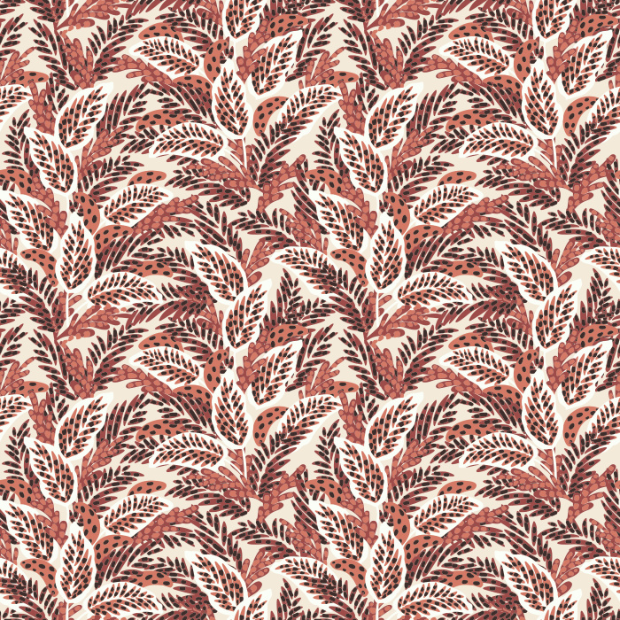 Camouflage Leaves wallpaper features a lively blend of olive green, sage, and muted mauve leaves on a cream background, creating an organic, botanical pattern.