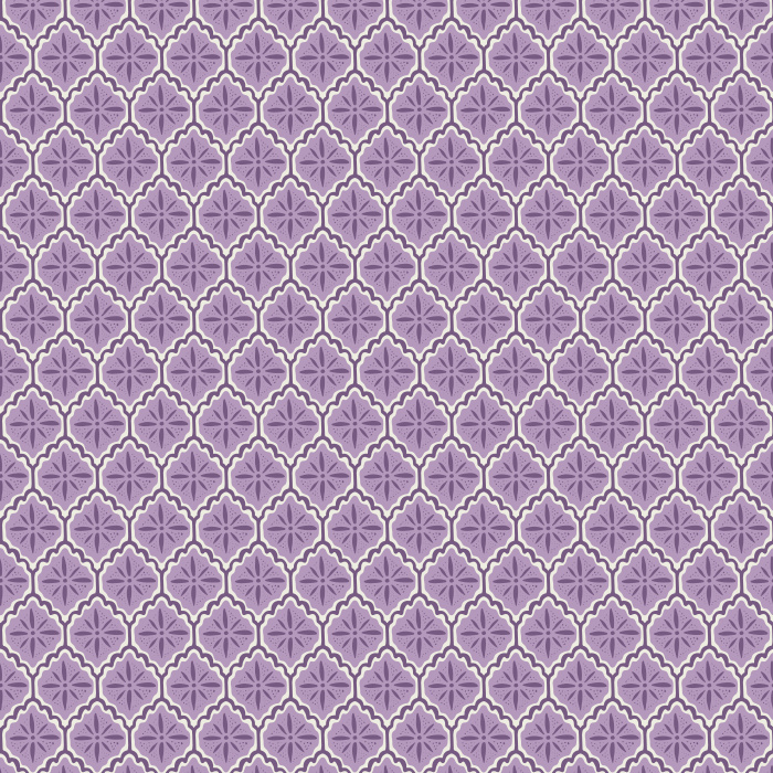 Scallop Tile wallpaper features a refined geometric tile pattern with scalloped edges in olive green and taupe on a soft beige background, for a classic yet modern look.