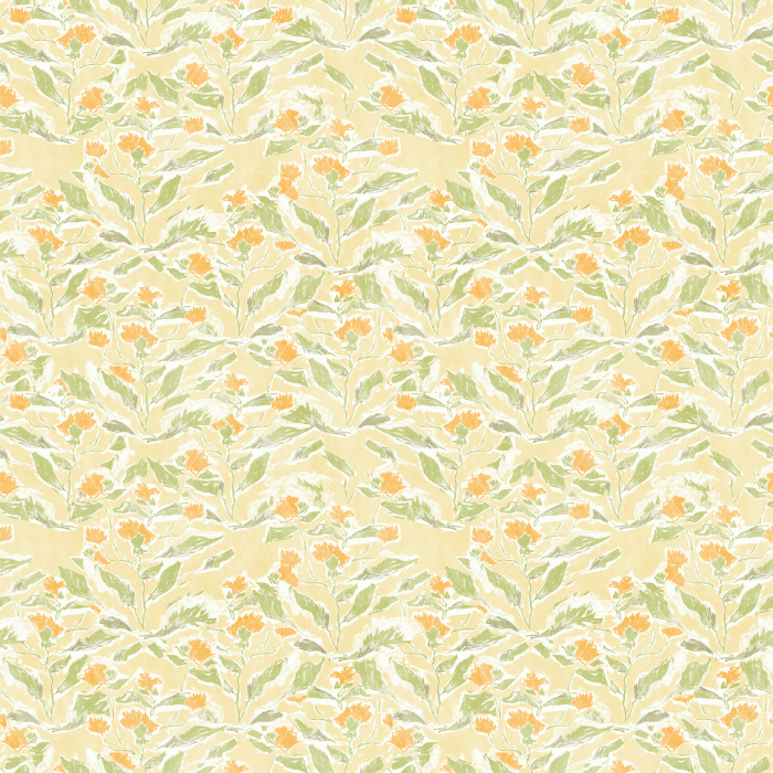 Crayon Flowers wallpaper showcases a charming hand-drawn floral pattern in pastel pinks, sage greens, and soft neutrals for a whimsical, artistic touch.