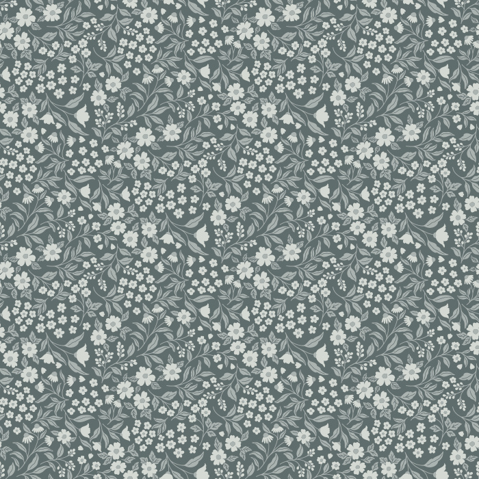 Summer Gardenia wallpaper features a lush, vintage-inspired botanical print with white gardenias and leafy green vines on a rich emerald background.