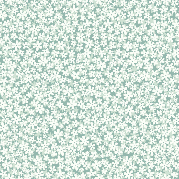 Ditsy Retro Daisy wallpaper features a charming, small-scale daisy floral pattern in soft pink and white, bringing playful vintage vibes to any nursery.