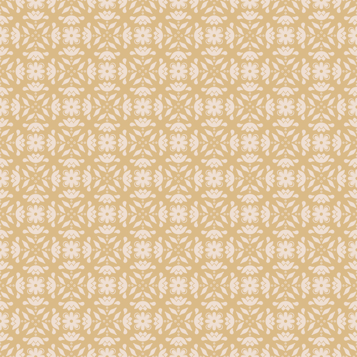 Folk Flower Tiles wallpaper features a charming, hand-drawn tile pattern in warm golden yellow and cream, with delicate floral motifs and cheerful folk-inspired style.