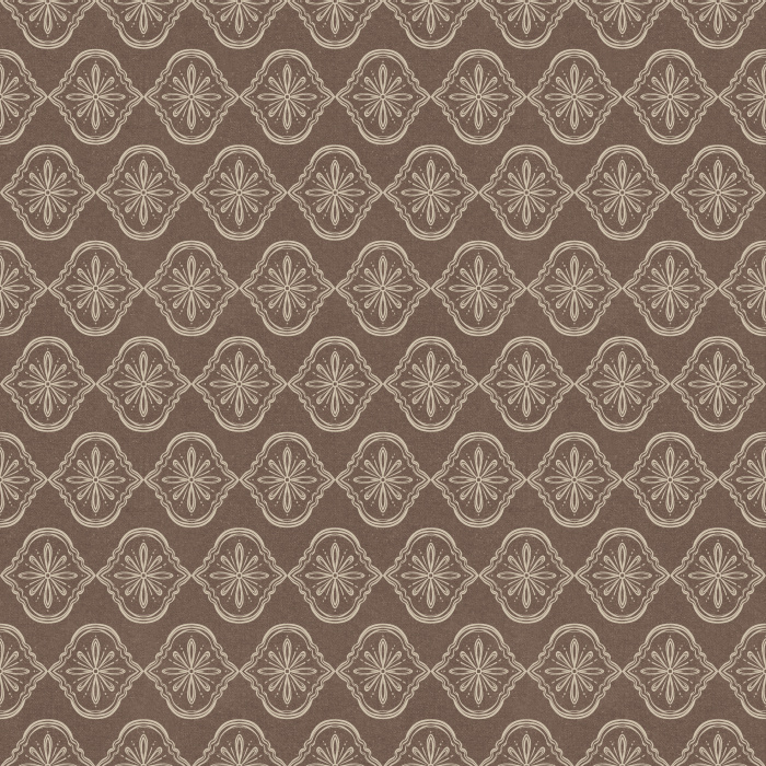 Botanique Royale wallpaper features an elegant medallion pattern with delicate botanical motifs in muted blue-gray and soft slate.