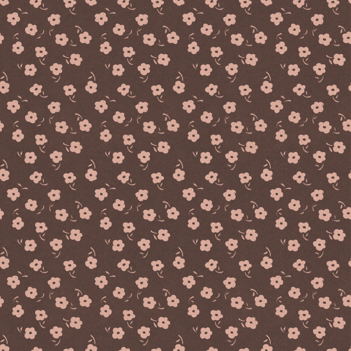 Full Bloom wallpaper features a playful, ditsy floral pattern with cream blossoms on a muted sage green background for a fresh cottage look.