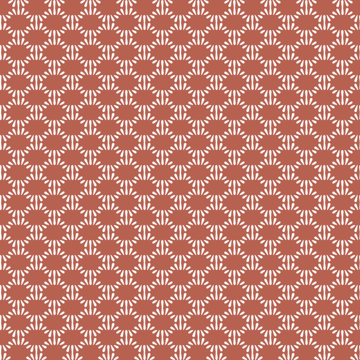 Dashed Geo wallpaper features a modern geometric pattern with deep blue dashes forming medallions on a soft blue-gray background.