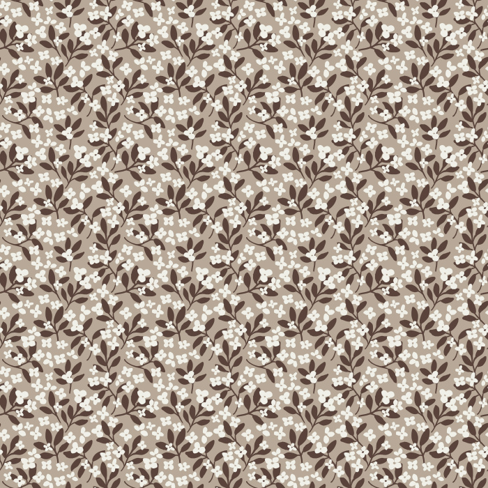 Itsy Garden Florals wallpaper features soft pink blossoms with green leaves on a pale background for a fresh, cottage-inspired look.