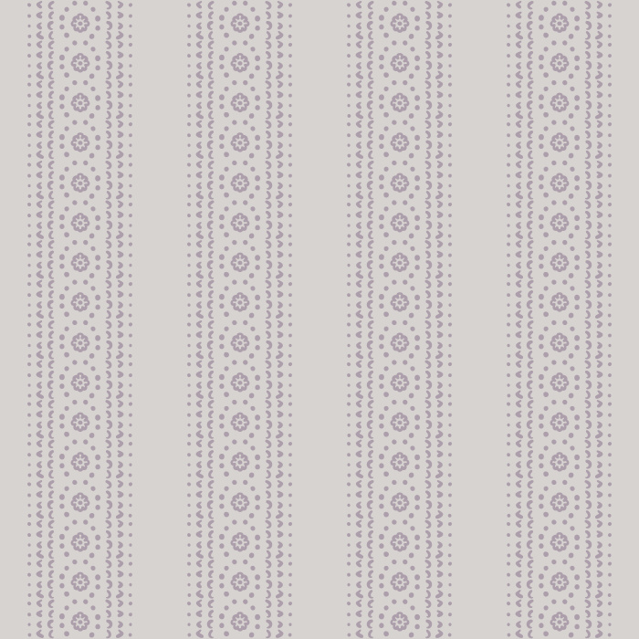 Doodle Stripe wallpaper features playful vertical dotted and floral motifs in sage green on a light cream background for timeless style.