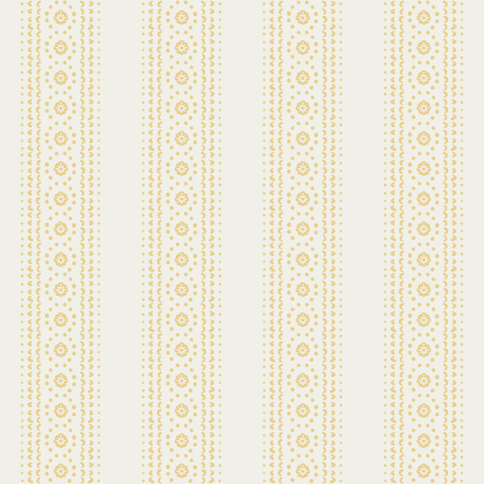 Doodle Stripe wallpaper features playful vertical dotted and floral motifs in sage green on a light cream background for timeless style.