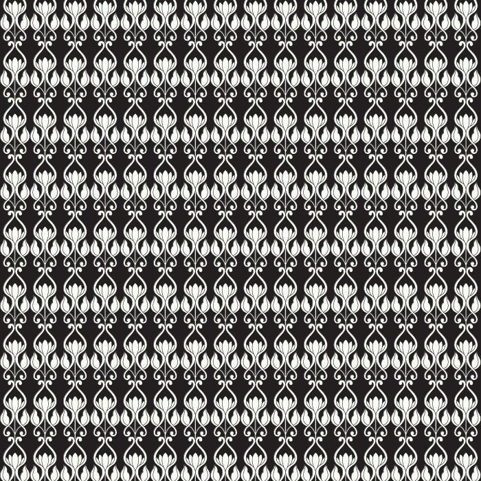 Blush Ornament wallpaper features blush and sage motifs on a deep forest green background for an elegant, timeless look.