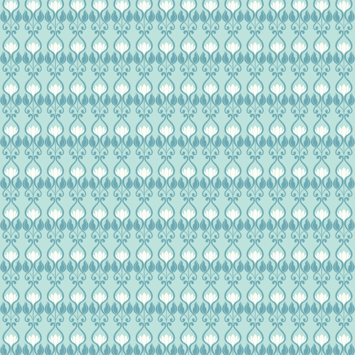 Blush Ornament wallpaper features blush and sage motifs on a deep forest green background for an elegant, timeless look.