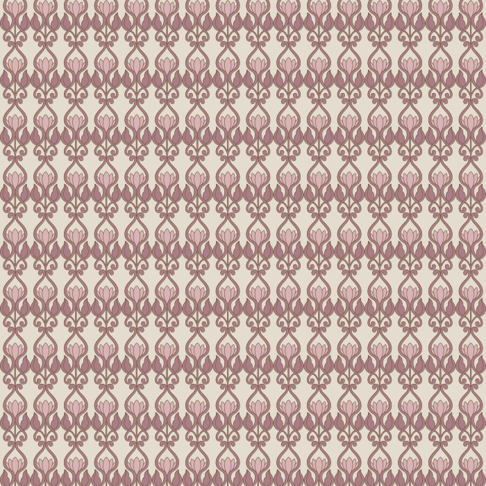 Blush Ornament wallpaper features blush and sage motifs on a deep forest green background for an elegant, timeless look.