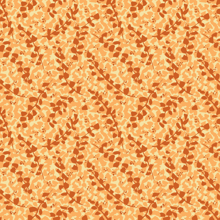 Rust-red leaf wallpaper with a flowing, nature-inspired pattern, ideal for bedrooms, living rooms, and cozy interiors.