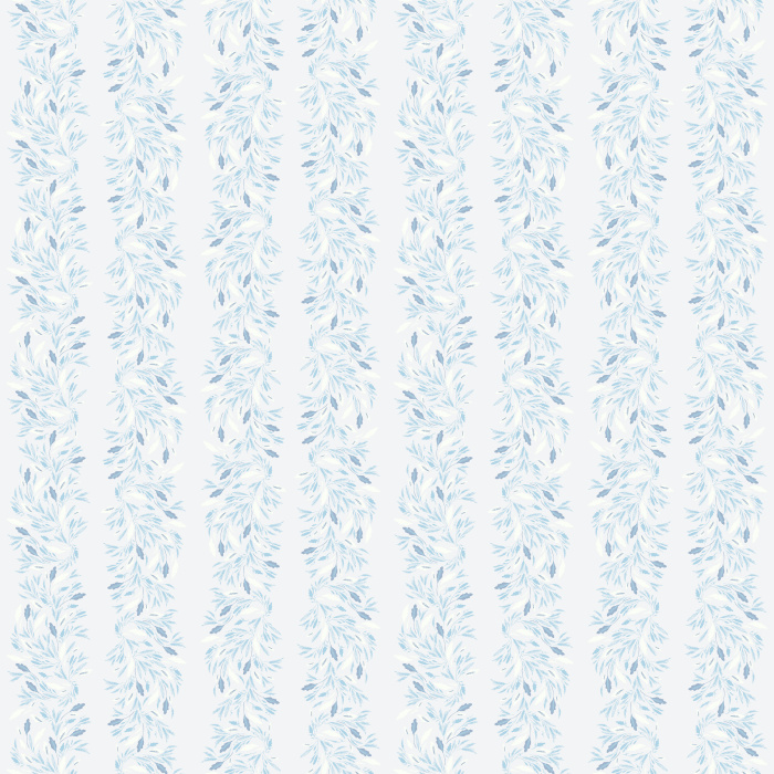 Vertical floral stripe wallpaper in soft taupe on cream, adding timeless elegance to bedrooms, dining rooms, or hallways.