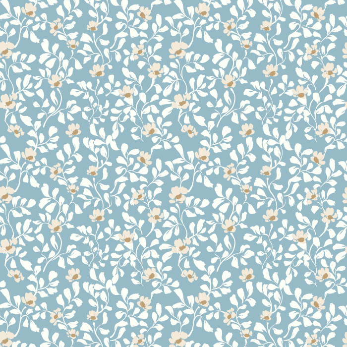 Create a serene and romantic atmosphere with our Feminine Floral wallpaper, featuring soft white and peach blooms on muted sage green.