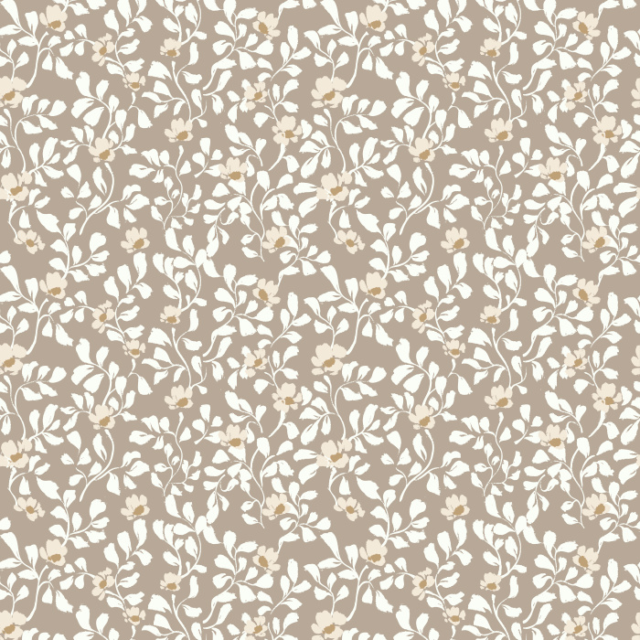 Create a serene and romantic atmosphere with our Feminine Floral wallpaper, featuring soft white and peach blooms on muted sage green.