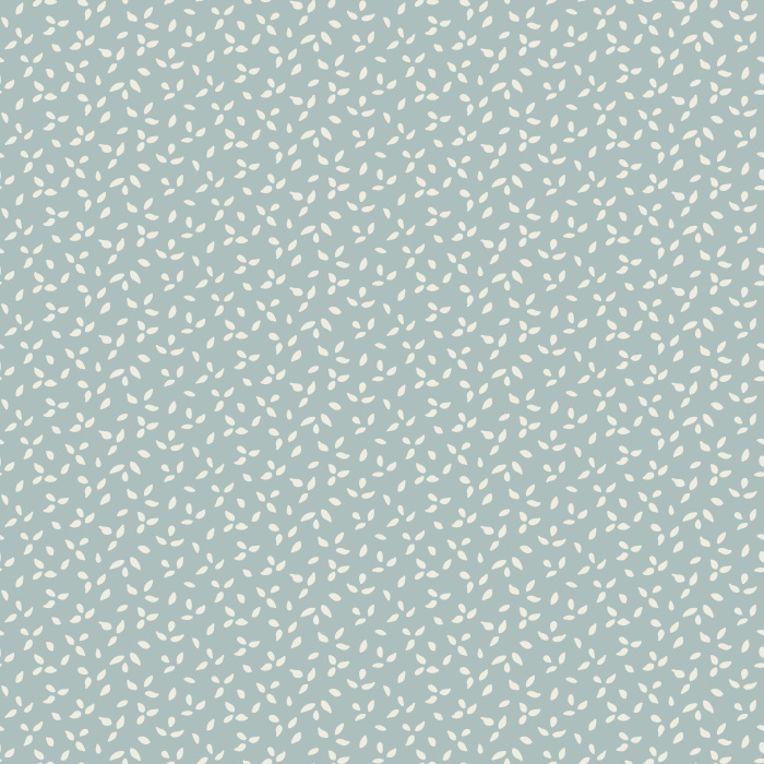 Brighten your space with our Scattered Sesame wallpaper, featuring cream seed-like shapes on a muted blue background.