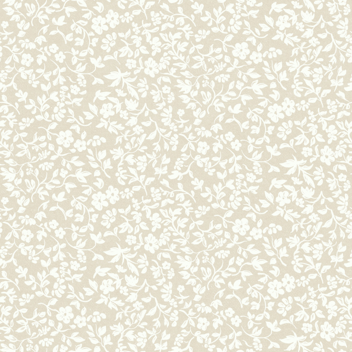 Bring timeless elegance into your home with our Petit Garden wallpaper, featuring a delicate floral vine pattern in cream on taupe.