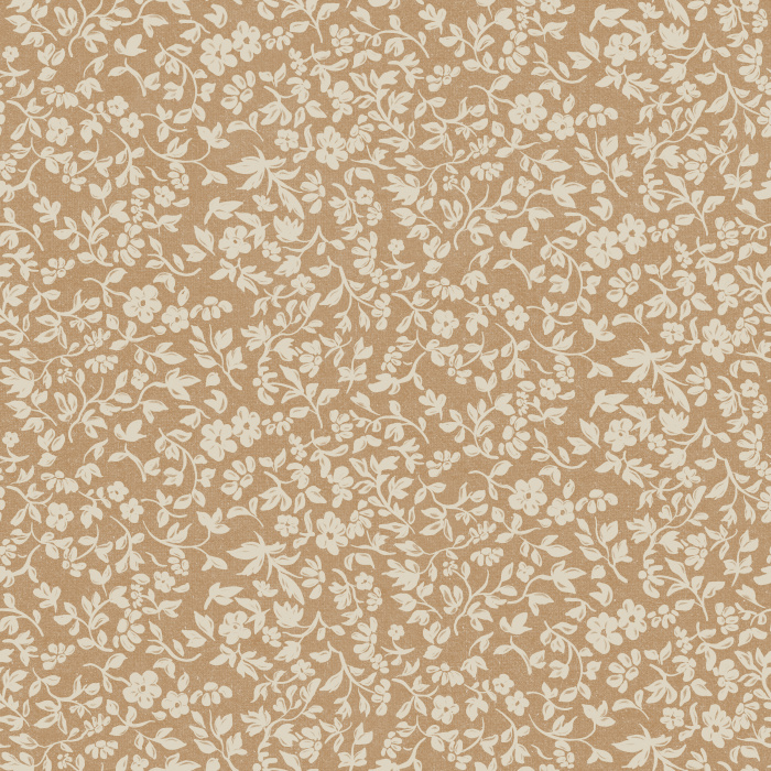 Bring timeless elegance into your home with our Petit Garden wallpaper, featuring a delicate floral vine pattern in cream on taupe.