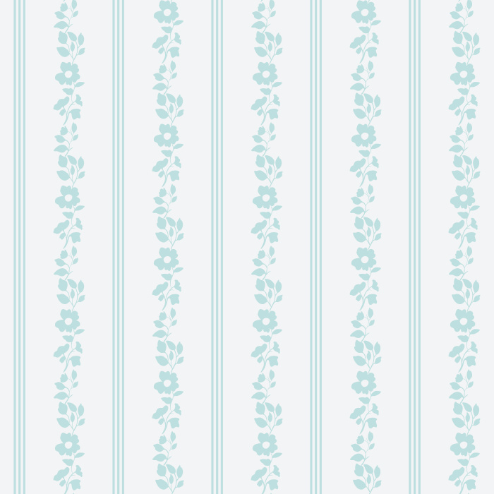 Refresh your walls with our Climbing Stripe wallpaper, featuring vertical stripes with climbing blue floral vines on cream.