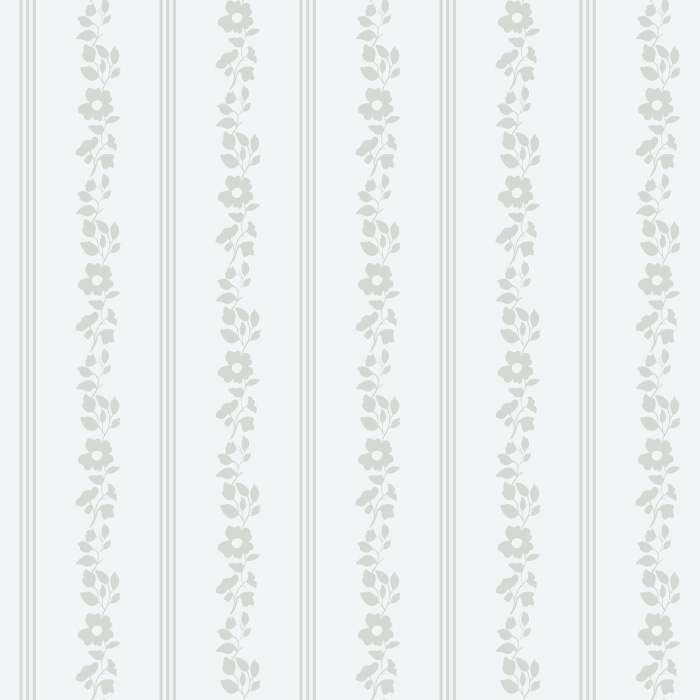 Refresh your walls with our Climbing Stripe wallpaper, featuring vertical stripes with climbing blue floral vines on cream.