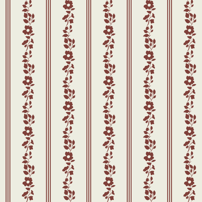 Refresh your walls with our Climbing Stripe wallpaper, featuring vertical stripes with climbing blue floral vines on cream.