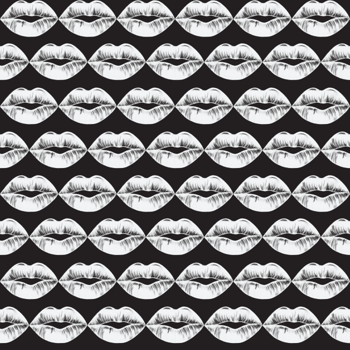 Turn your walls into a statement with our Bold Kiss wallpaper, featuring vibrant red lips on a playful pink background.