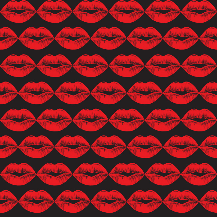 Turn your walls into a statement with our Bold Kiss wallpaper, featuring vibrant red lips on a playful pink background.