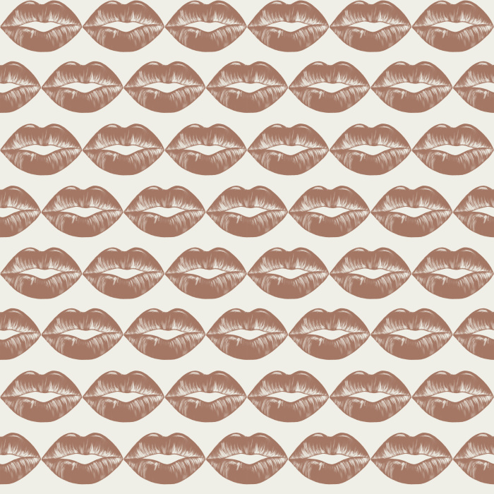 Turn your walls into a statement with our Bold Kiss wallpaper, featuring vibrant red lips on a playful pink background.