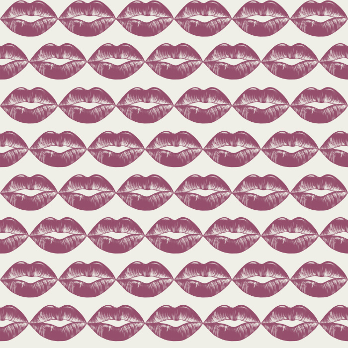 Turn your walls into a statement with our Bold Kiss wallpaper, featuring vibrant red lips on a playful pink background.