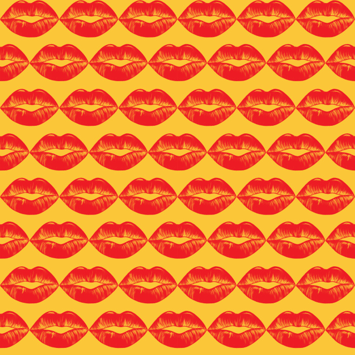 Turn your walls into a statement with our Bold Kiss wallpaper, featuring vibrant red lips on a playful pink background.