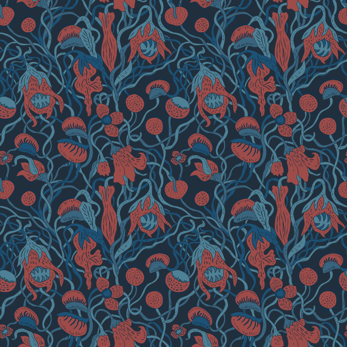 Bring bold botanical drama with our Carnivorous Plants wallpaper, featuring red blossoms and lush vines on deep green.