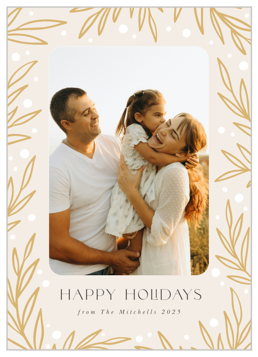 Share your seasonal greeting with your close friends and family this year with our Gold Branches Holiday Cards.